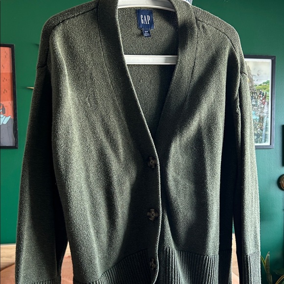 GAP Olive Green Knit Cardigan - Picture 8 of 8
